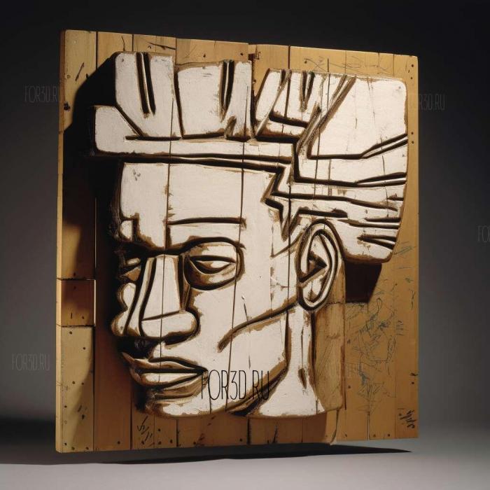 michel basquiat 3 stl model for CNC